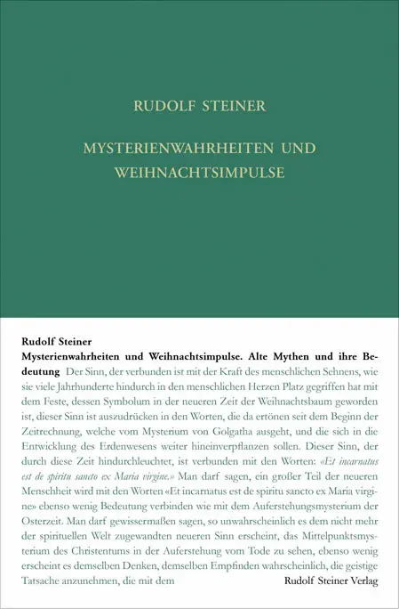 Cover: 9783727418013 | Mysterienwahrheiten und Weihnachtsimpulse | Rudolf Steiner | Buch