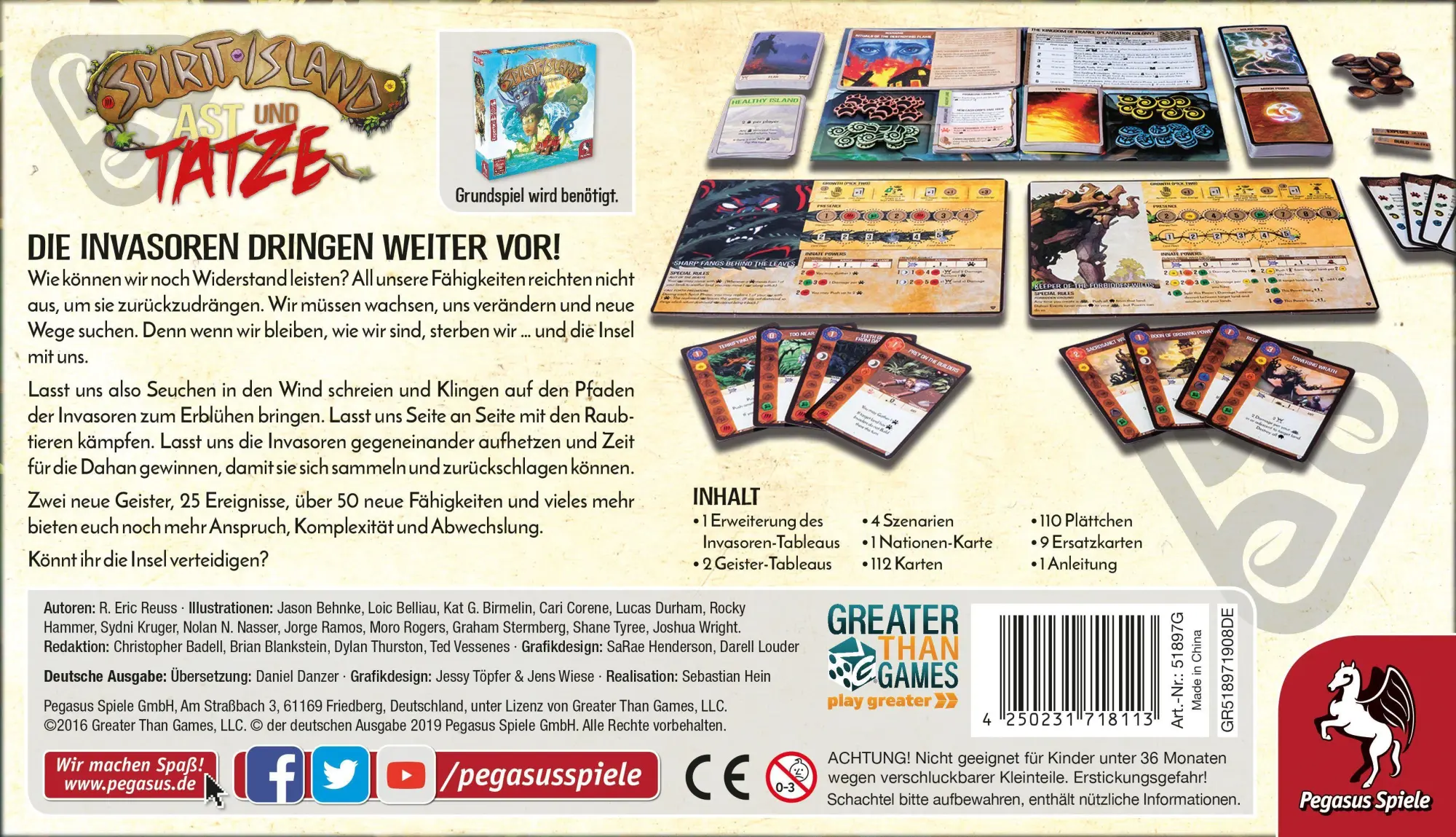 Bild: 4250231718113 | Spirit Island: Ast und Tatze [Erweiterung] | R. Eric Reuss | Spiel