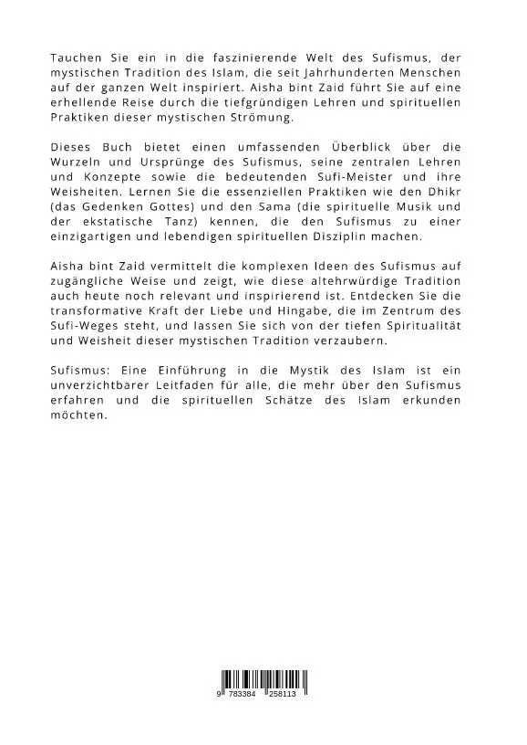 Rückseite: 9783384258113 | Sufismus | Eine Einführung in die Mystik des Islam | Aisha bint Zaid