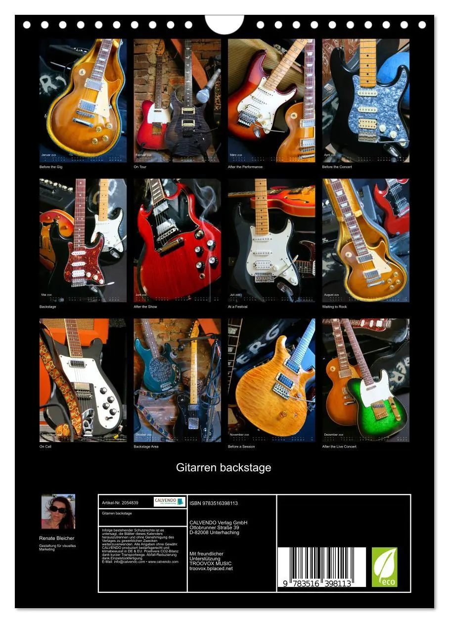 Bild: 9783516398113 | Gitarren backstage (Wandkalender 2026 DIN A4 hoch), CALVENDO...