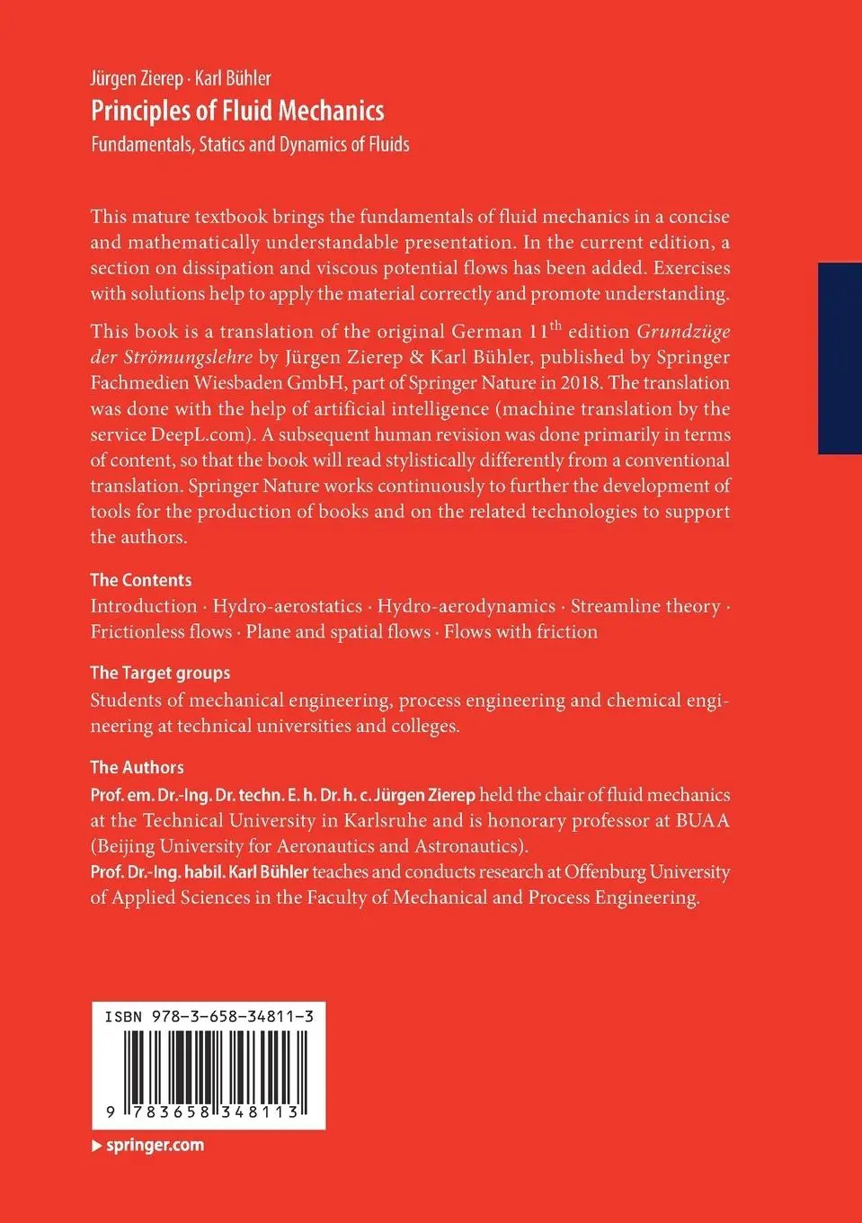 Rückseite: 9783658348113 | Principles of Fluid Mechanics | Karl Bühler (u. a.) | Taschenbuch