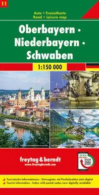 Cover: 9783707918113 | Oberbayern - Niederbayern - Schwaben, Autokarte 1:150 000, Blatt 11