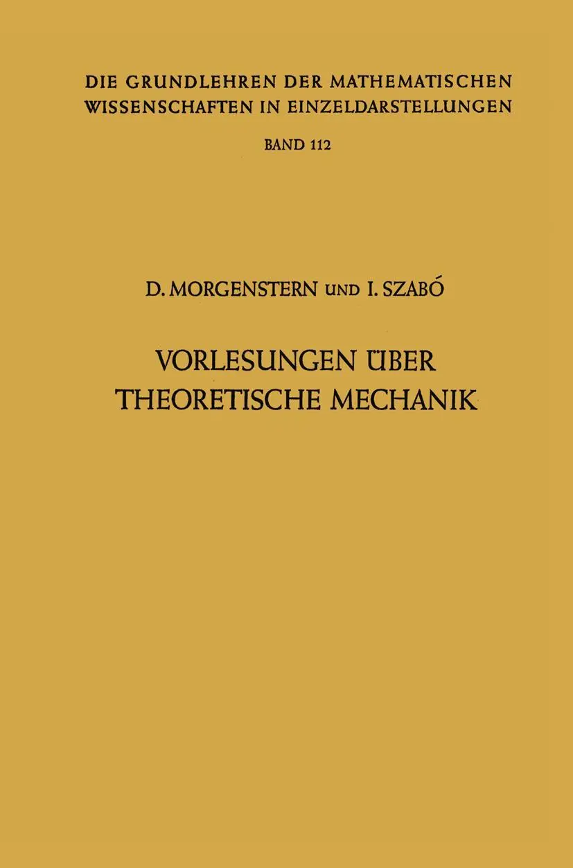 Cover: 9783642948213 | Vorlesungen Über Theoretische Mechanik | Dietrich Morgenstern (u. a.)