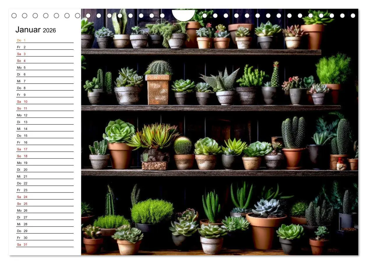 Bild: 9783457358313 | Kaktuszauberland (Wandkalender 2026 DIN A4 quer), CALVENDO...