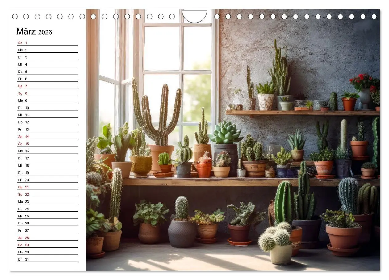 Bild: 9783457358313 | Kaktuszauberland (Wandkalender 2026 DIN A4 quer), CALVENDO...