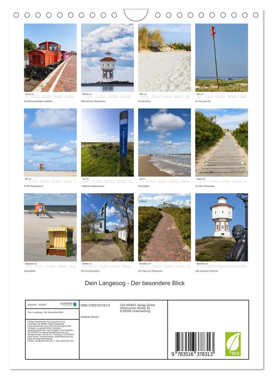 Bild: 9783516378313 | Dein Langeoog - Der besondere Blick (Wandkalender 2026 DIN A4...