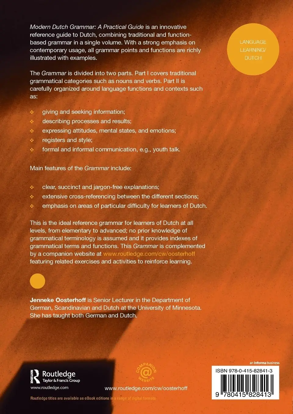 Rückseite: 9780415828413 | Modern Dutch Grammar | A Practical Guide | Jenneke Oosterhoff | Buch