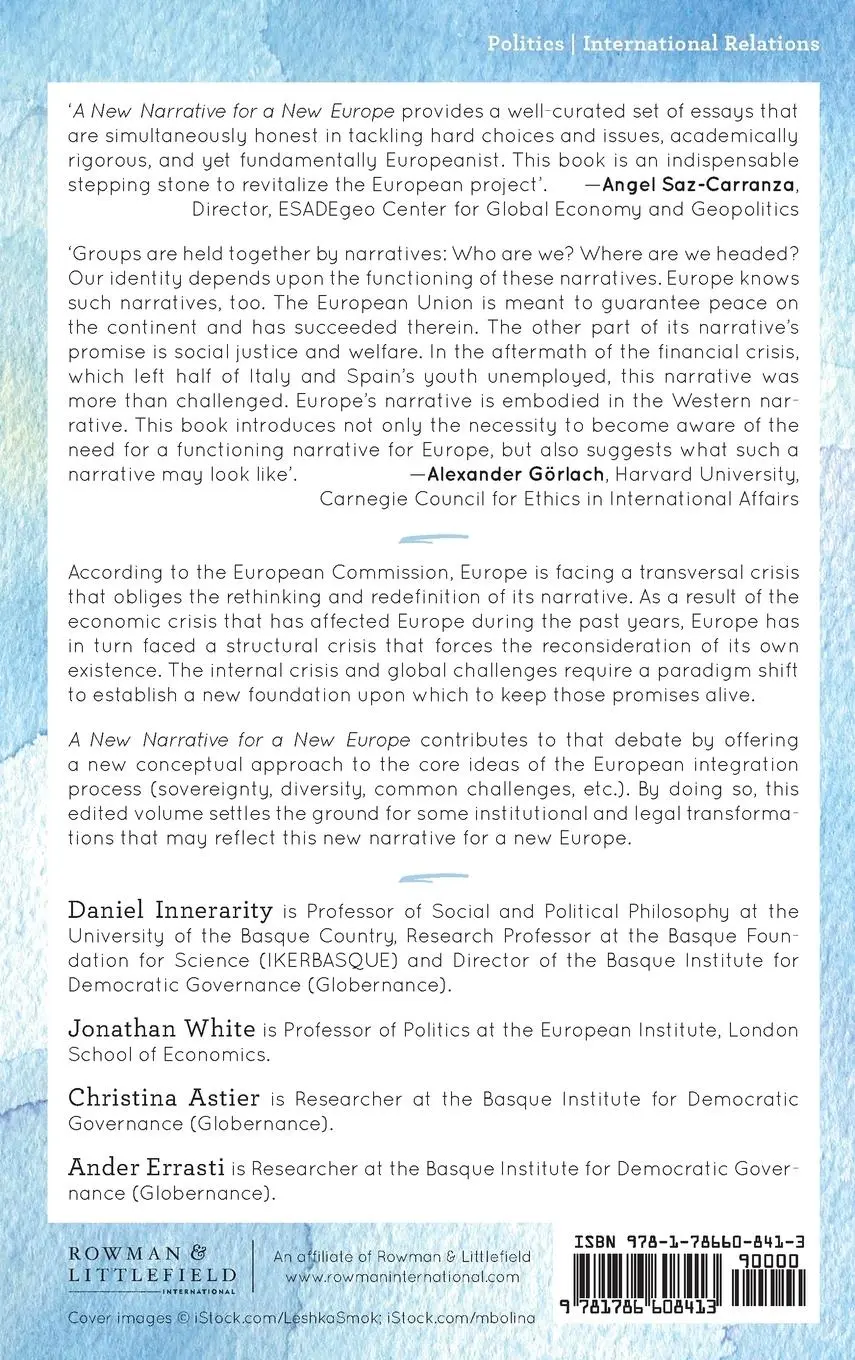 Rückseite: 9781786608413 | New Narrative for a New Europe | Daniel Innerarity (u. a.) | Buch