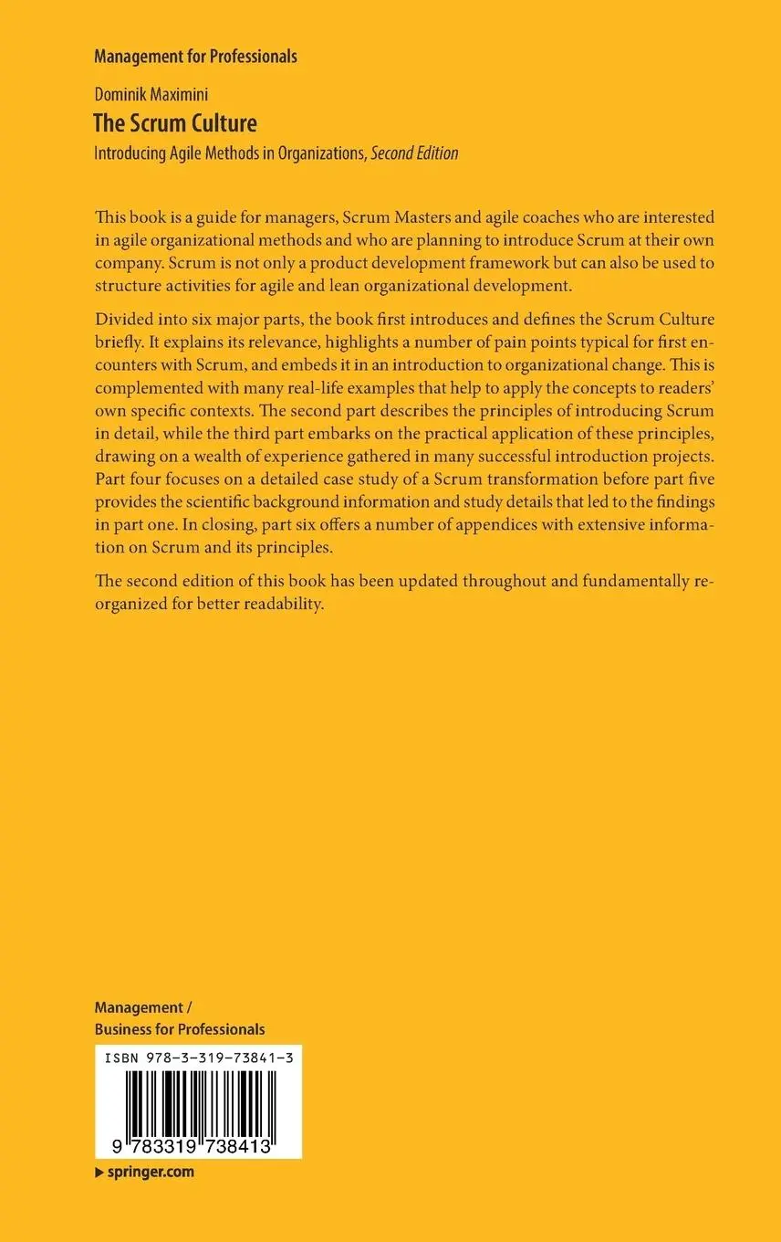 Rückseite: 9783319738413 | The Scrum Culture | Introducing Agile Methods in Organizations | Buch