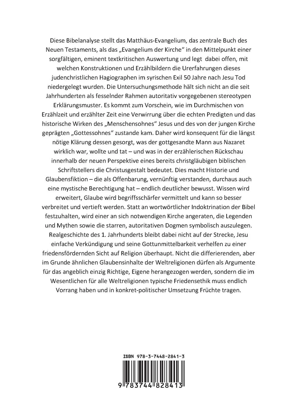 Rückseite: 9783744828413 | Christentum ohne Traditionslast - vernünftiges Verständnis von...