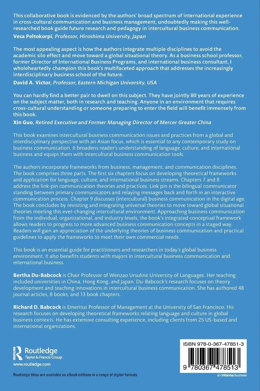 Rückseite: 9780367478513 | The Art of Intercultural Business Communication | Du-Babcock (u. a.)