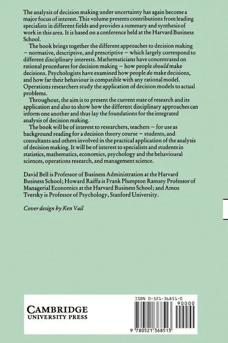 Rückseite: 9780521368513 | Decision Making | Descriptive, Normative and Prescriptive Interactions