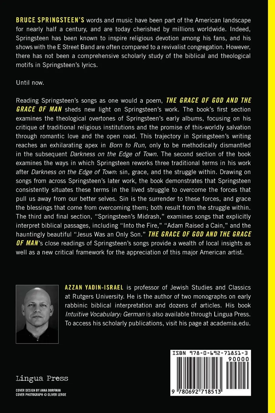 Rückseite: 9780692718513 | The Grace of God and the Grace of Man | Azzan Yadin-Israel | Buch