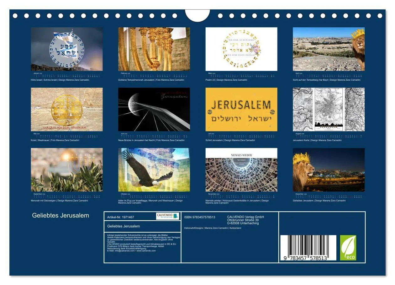 Bild: 9783457578513 | Geliebtes Jerusalem (Wandkalender 2026 DIN A4 quer), CALVENDO...