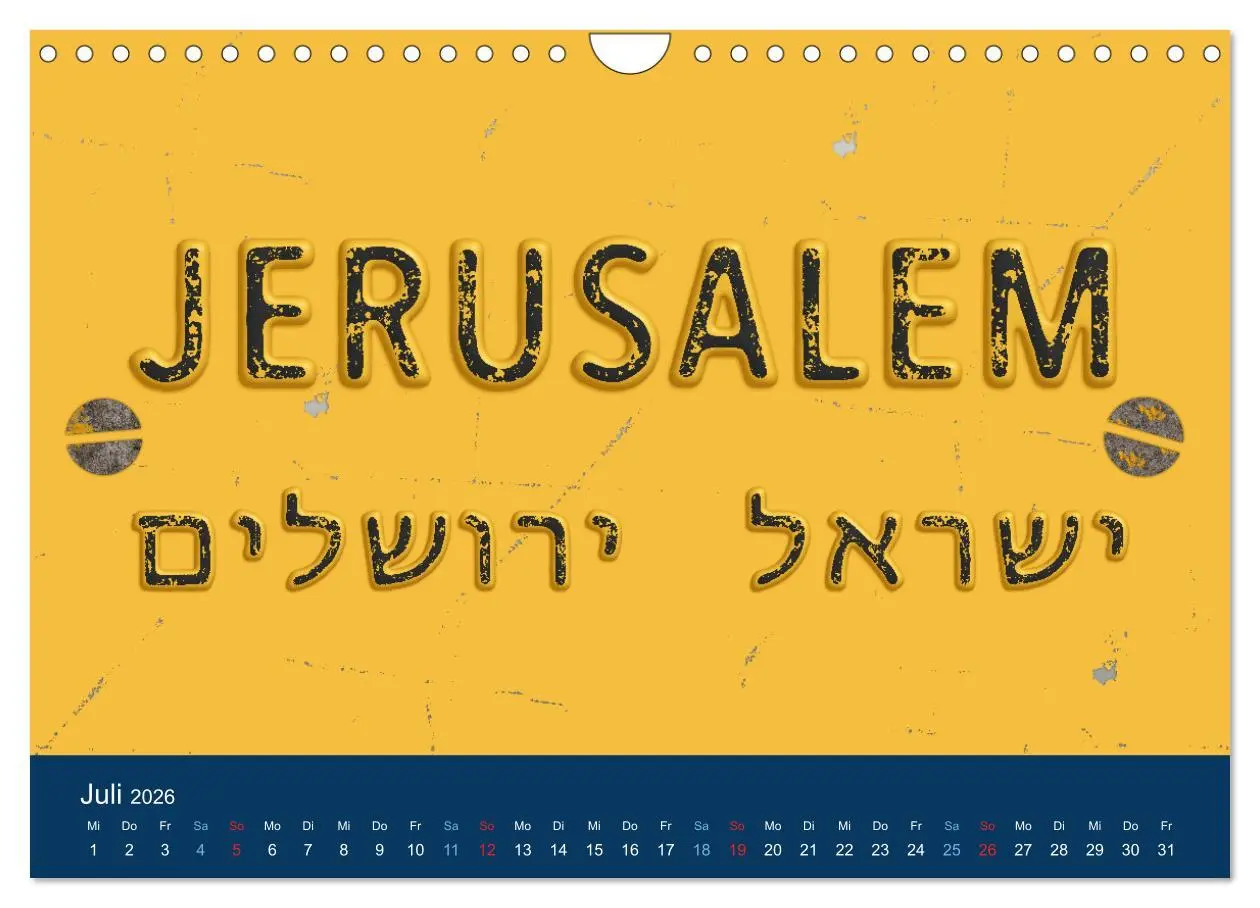 Bild: 9783457578513 | Geliebtes Jerusalem (Wandkalender 2026 DIN A4 quer), CALVENDO...