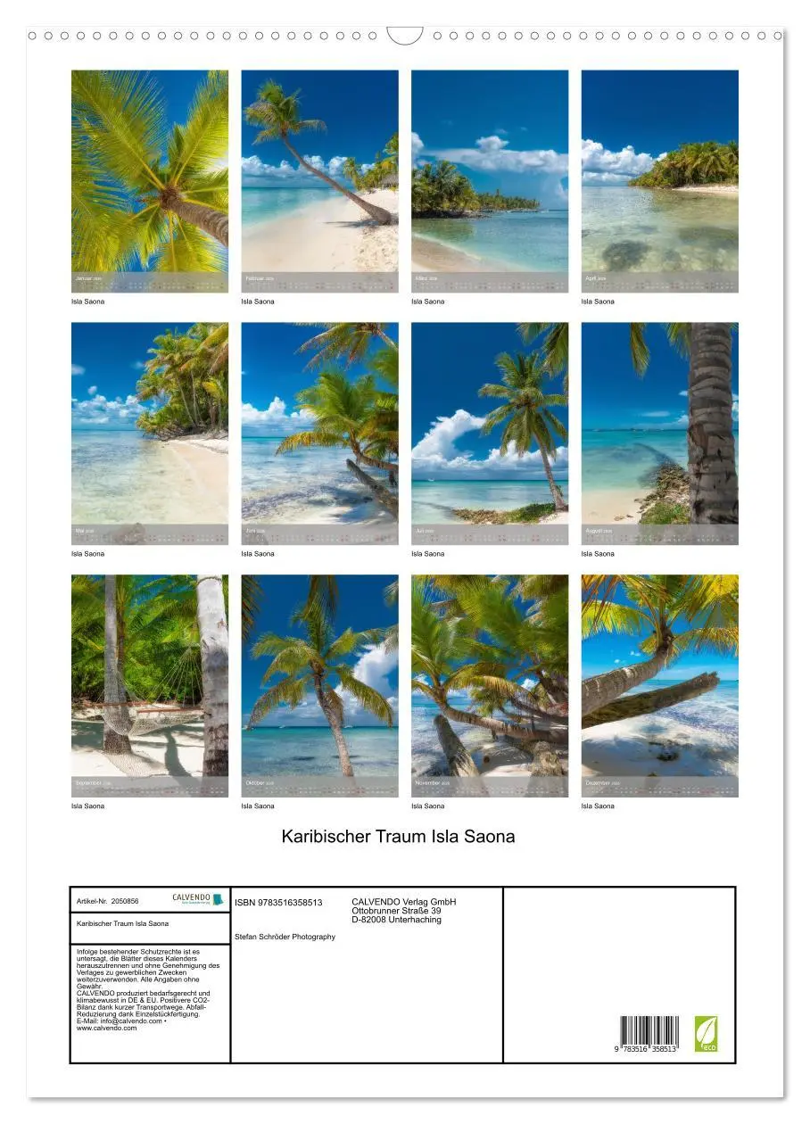 Bild: 9783516358513 | Karibischer Traum Isla Saona (Wandkalender 2026 DIN A2 hoch),...