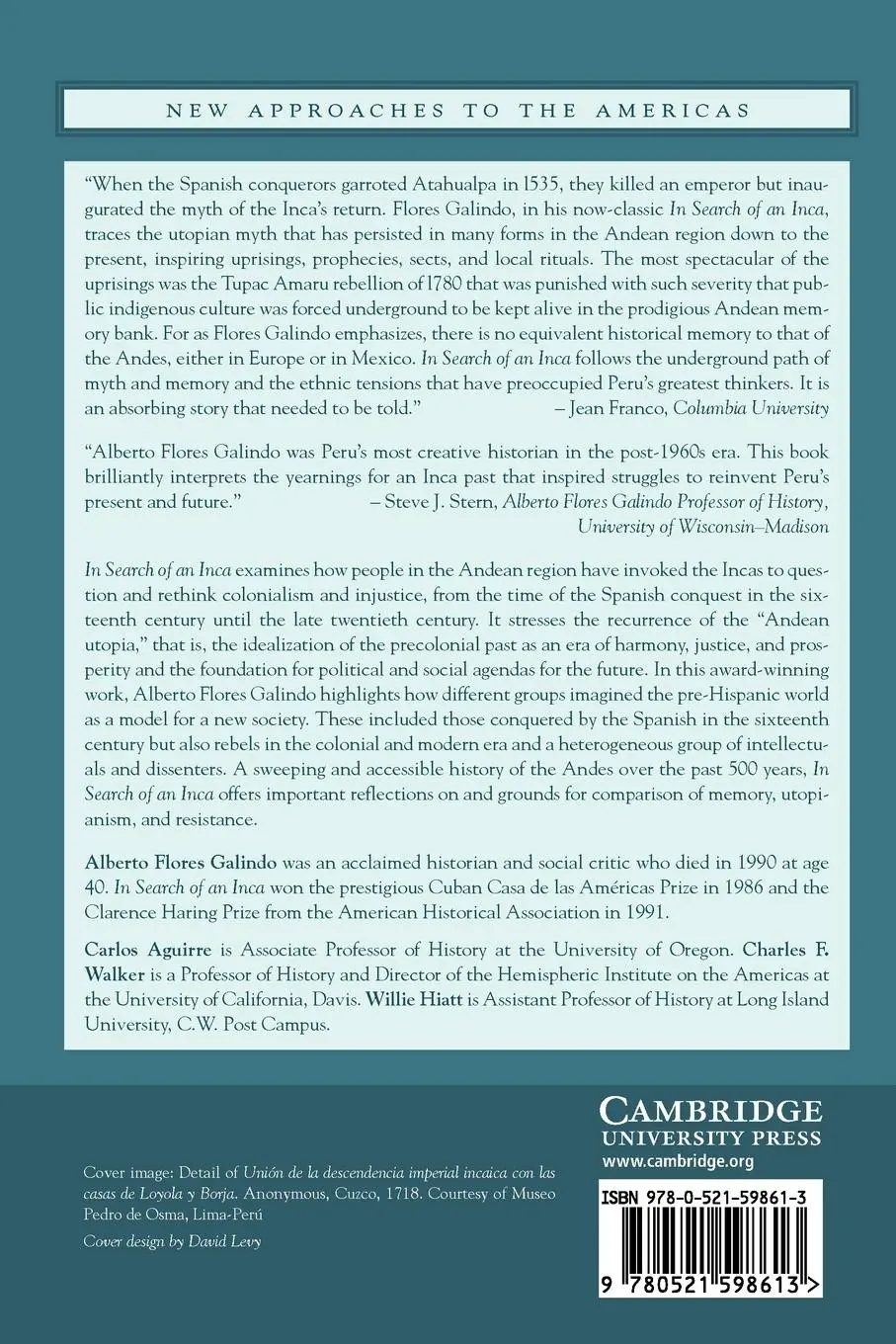 Rückseite: 9780521598613 | In Search of an Inca | Identity and Utopia in the Andes | Galindo