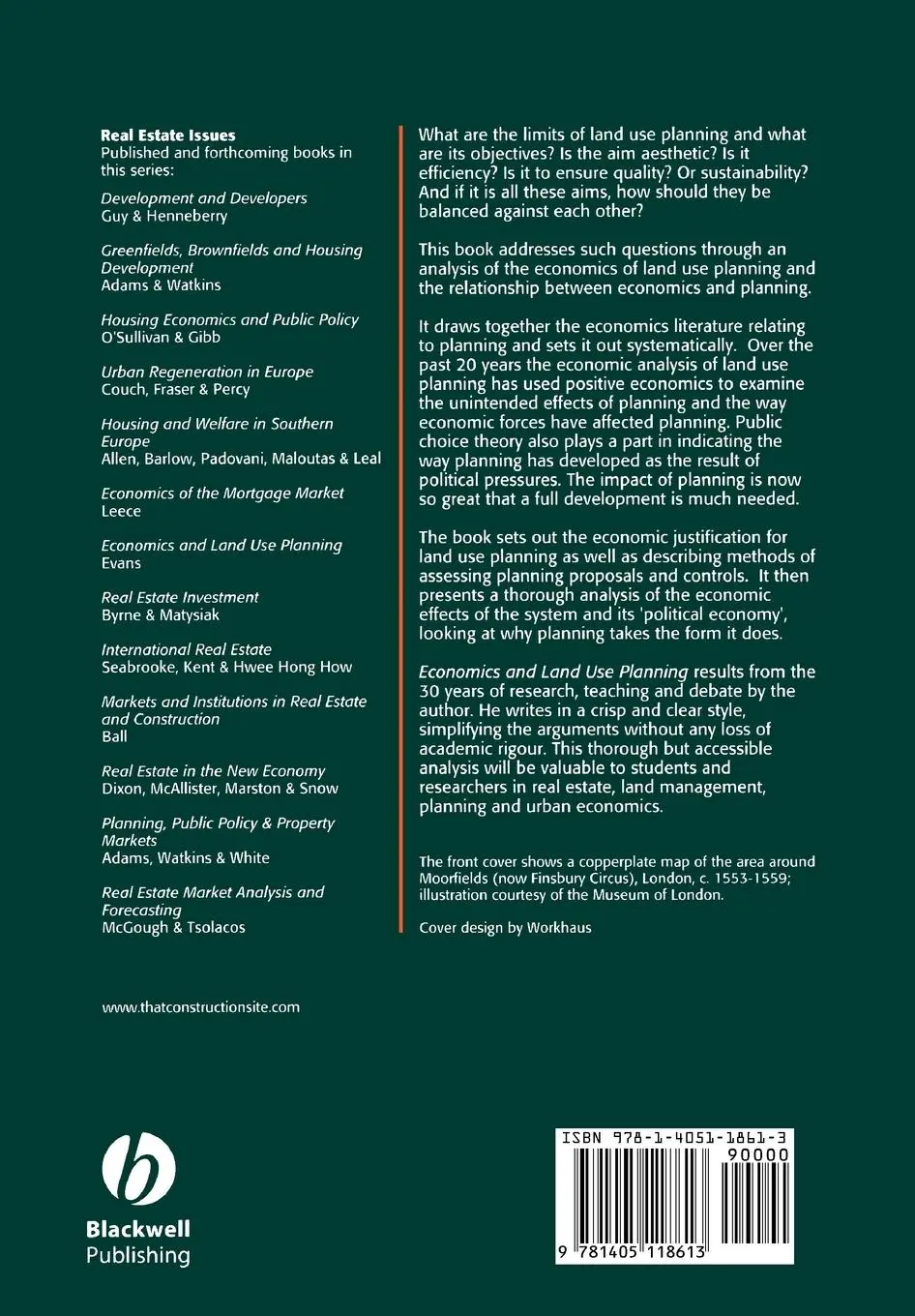 Rückseite: 9781405118613 | Economics and Land Use Planning | Alan W Evans | Taschenbuch | 2004