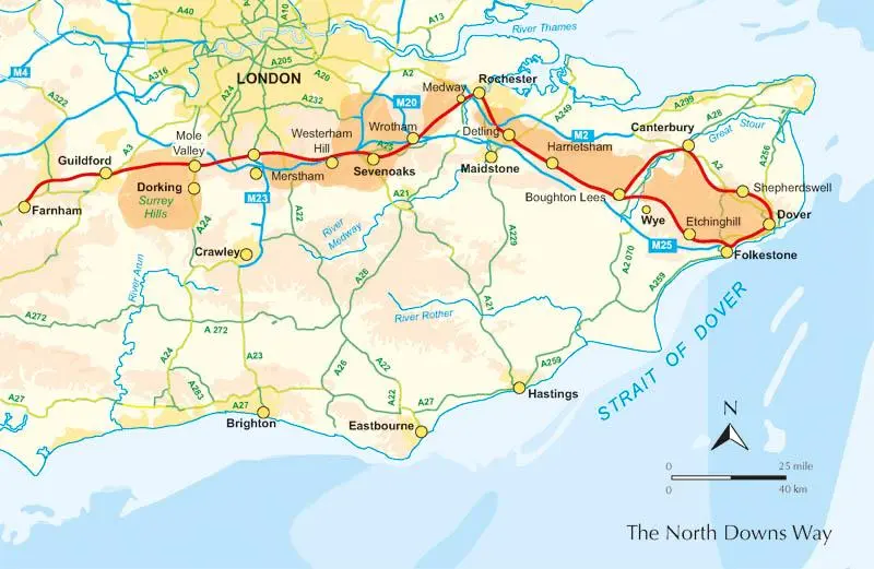Bild: 9781852848613 | The North Downs Way | National Trail from Farnham to Dover | Reynolds
