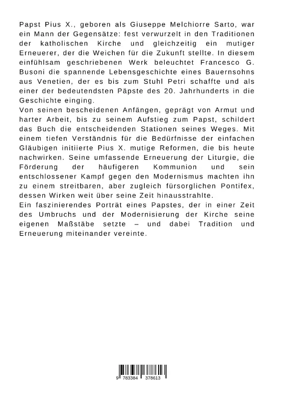 Bild: 9783384378613 | Papst Pius X.: Ein Leben zwischen Tradition und Erneuerung | Busoni