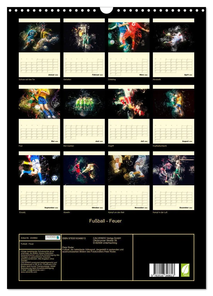 Bild: 9783516348613 | Fußball - Feuer (Wandkalender 2026 DIN A3 hoch), CALVENDO...