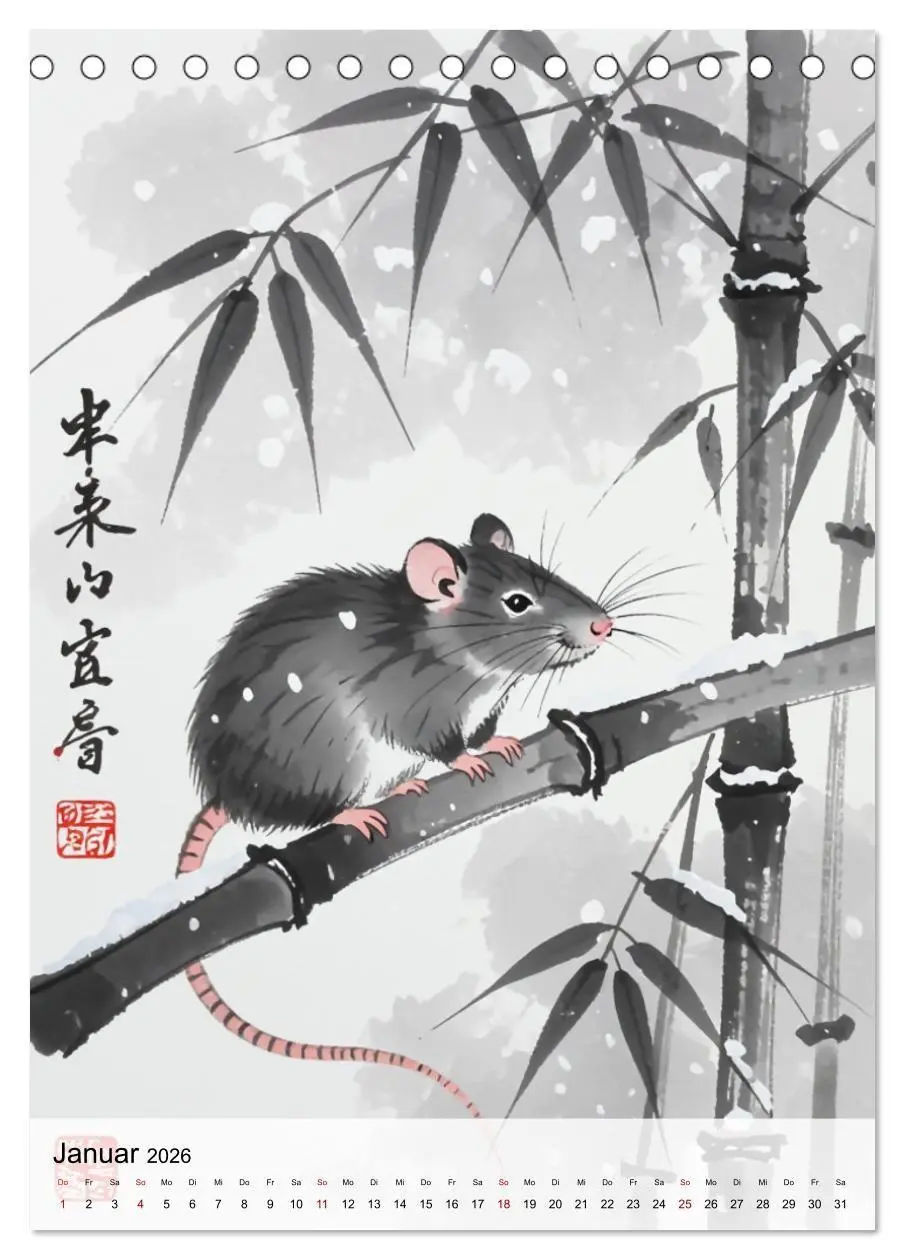 Bild: 9783516728613 | Die 12 chinesischen Tierkreiszeichen (Tischkalender 2026 DIN A5...
