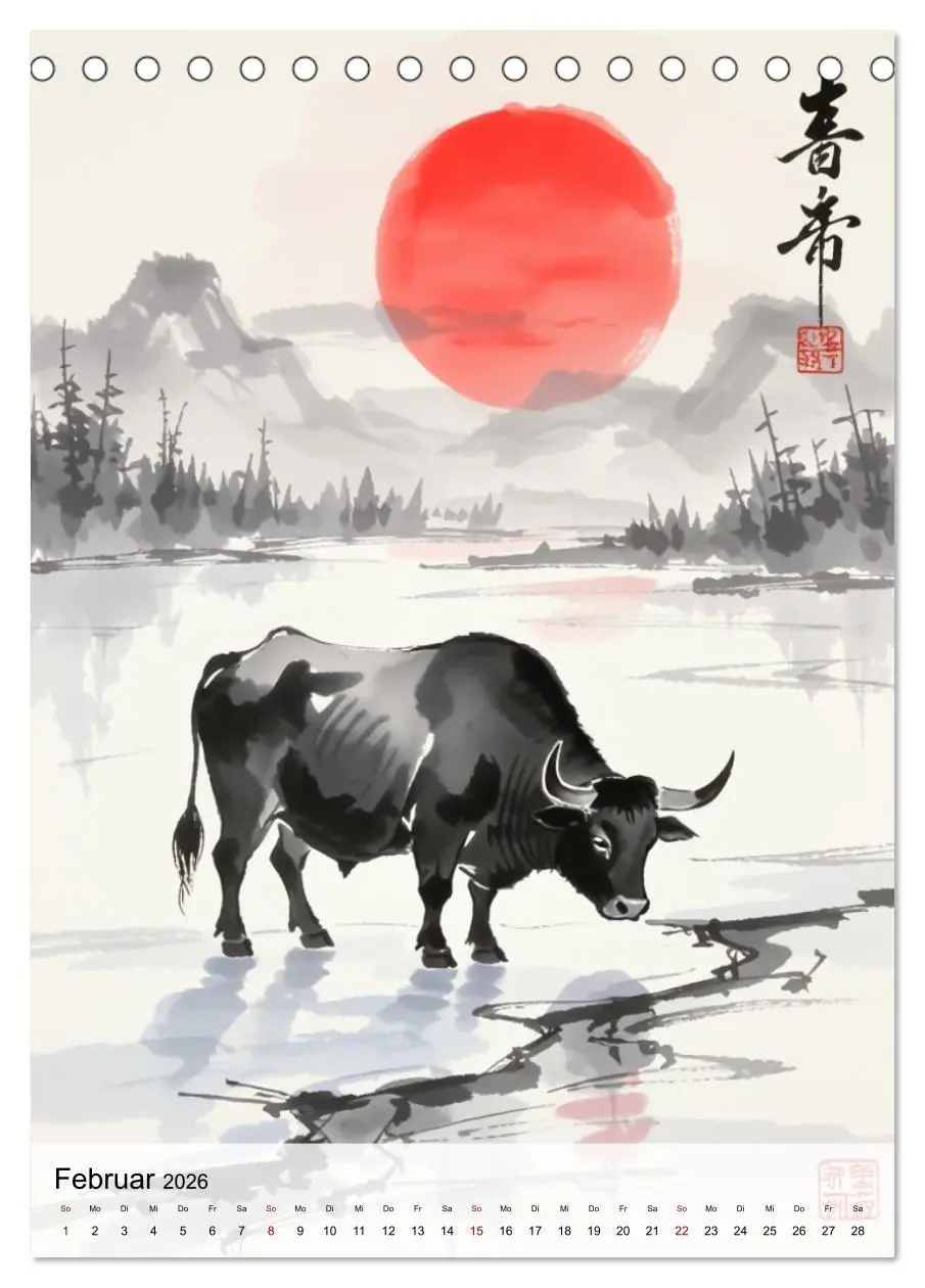 Bild: 9783516728613 | Die 12 chinesischen Tierkreiszeichen (Tischkalender 2026 DIN A5...