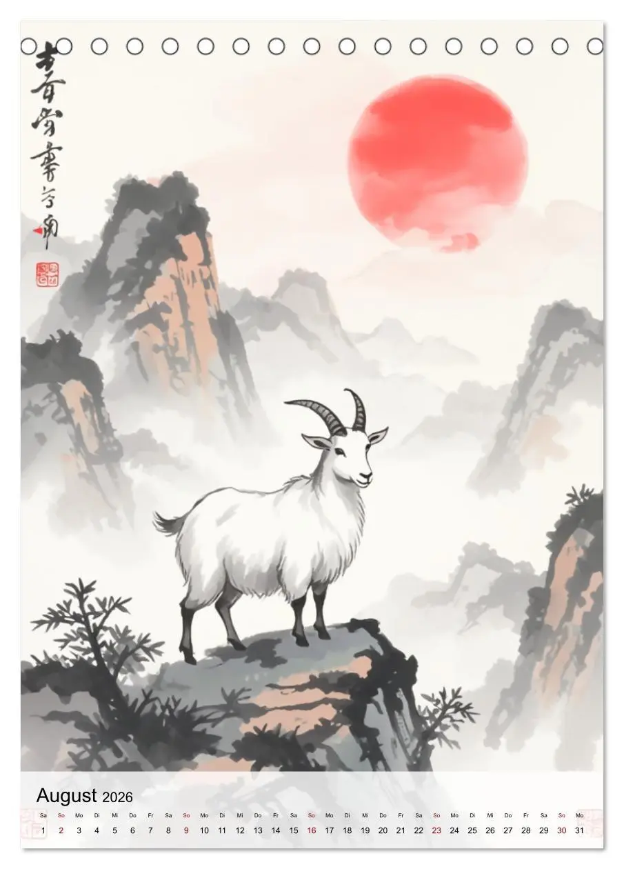 Bild: 9783516728613 | Die 12 chinesischen Tierkreiszeichen (Tischkalender 2026 DIN A5...