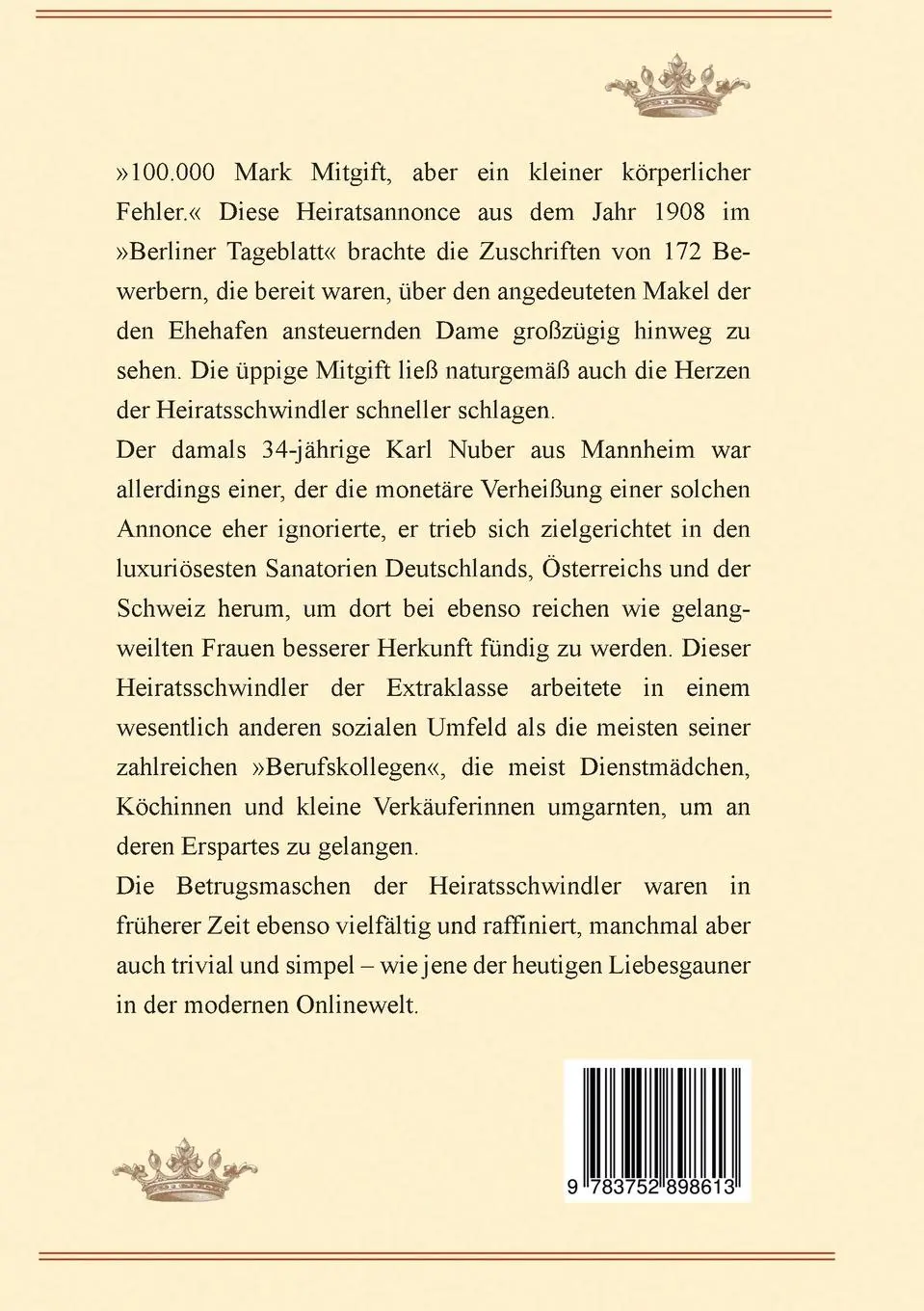 Rückseite: 9783752898613 | Liebesgauner | Aus den goldenen Jahren des Heiratsschwindels | Buch