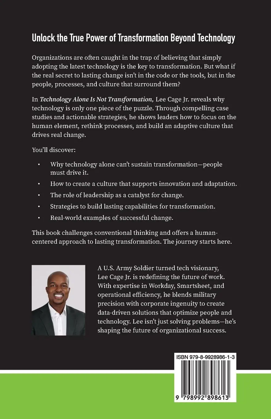 Rückseite: 9798992898613 | Technology Alone, Is Not Transformation | Lee Cage Jr. | Taschenbuch