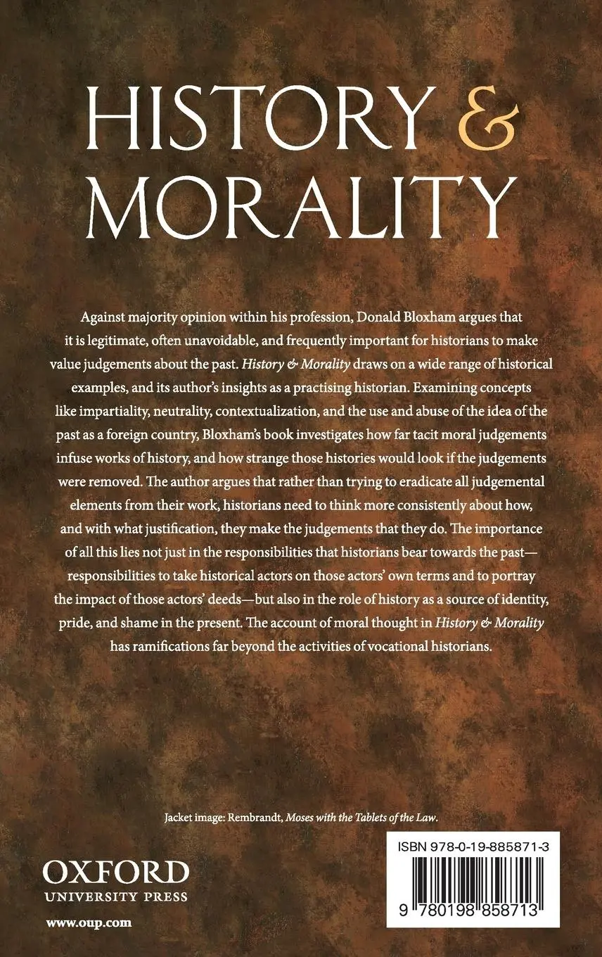 Rückseite: 9780198858713 | History and Morality | Donald Bloxham | Buch | Gebunden | Englisch