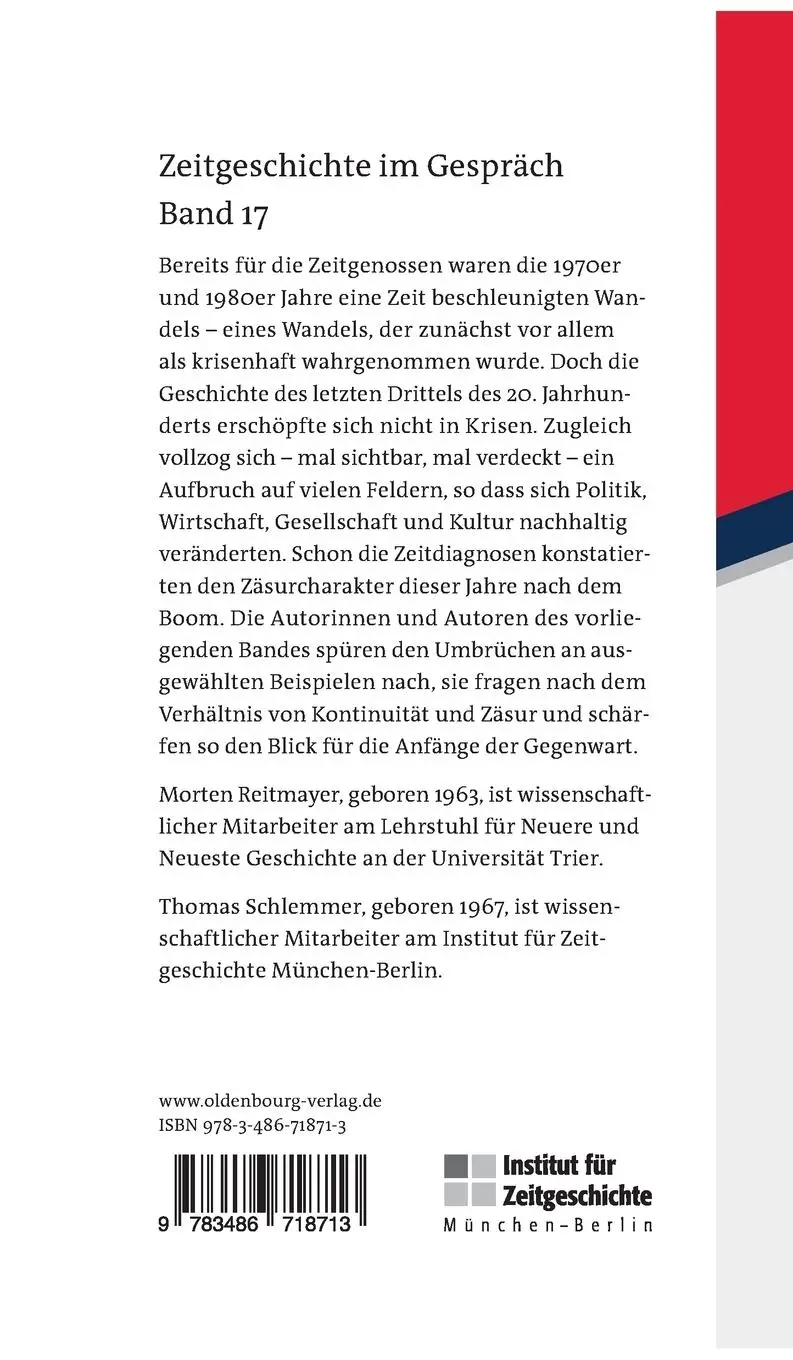 Rückseite: 9783486718713 | Die Anfänge der Gegenwart | Umbrüche in Westeuropa nach dem Boom