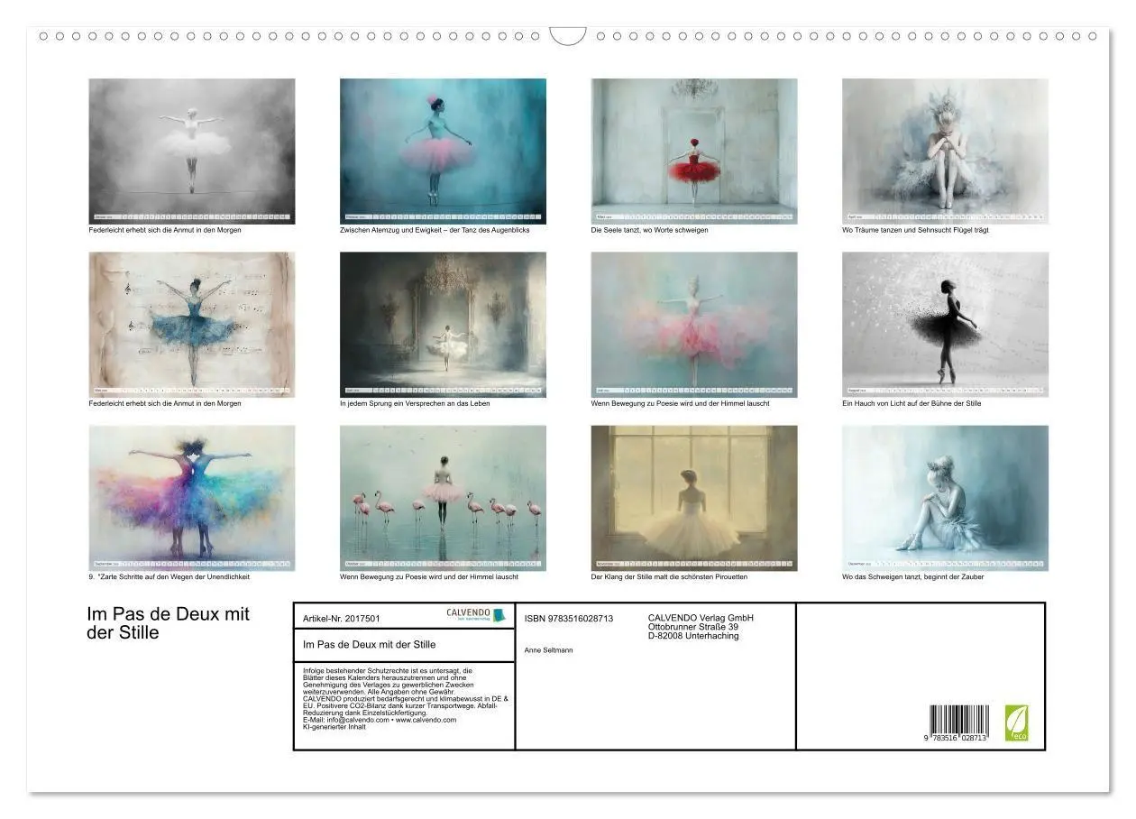 Bild: 9783516028713 | Im Pas de Deux mit der Stille (Wandkalender 2026 DIN A2 quer),...