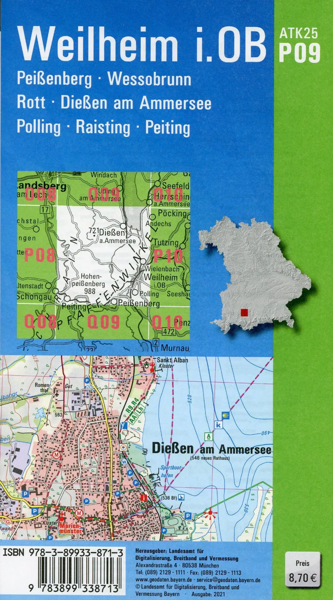 Bild: 9783899338713 | Weilheim i.OB 1:25 000 | Digitalisierung | (Land-)Karte | Deutsch