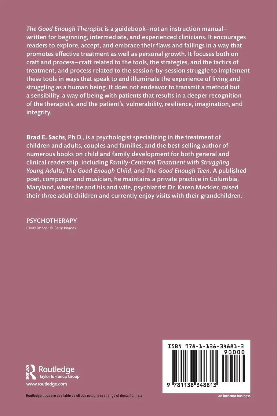 Rückseite: 9781138348813 | The Good Enough Therapist | Brad E. Sachs | Taschenbuch | Englisch