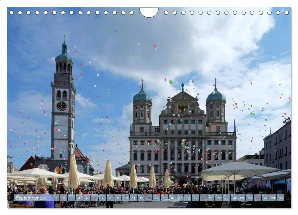 Bild: 9783457858813 | Unterwegs in Augsburg (Wandkalender 2026 DIN A4 quer), CALVENDO...