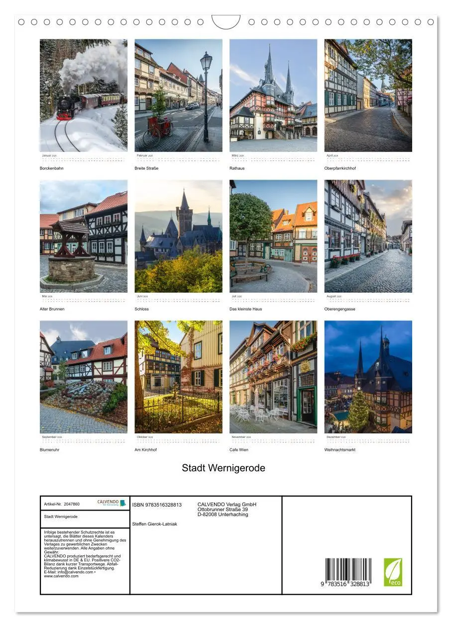 Bild: 9783516328813 | Stadt Wernigerode (Wandkalender 2026 DIN A3 hoch), CALVENDO...