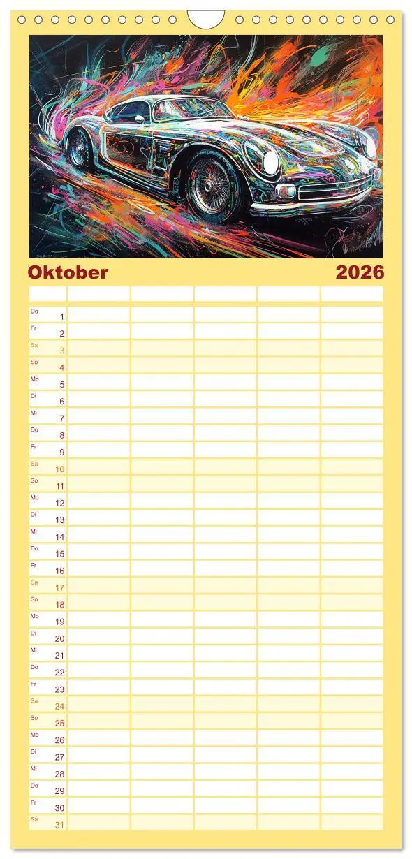 Bild: 9783516498813 | Familienplaner 2026 - Neon Speed mit 5 Spalten (Wandkalender, 21 x...