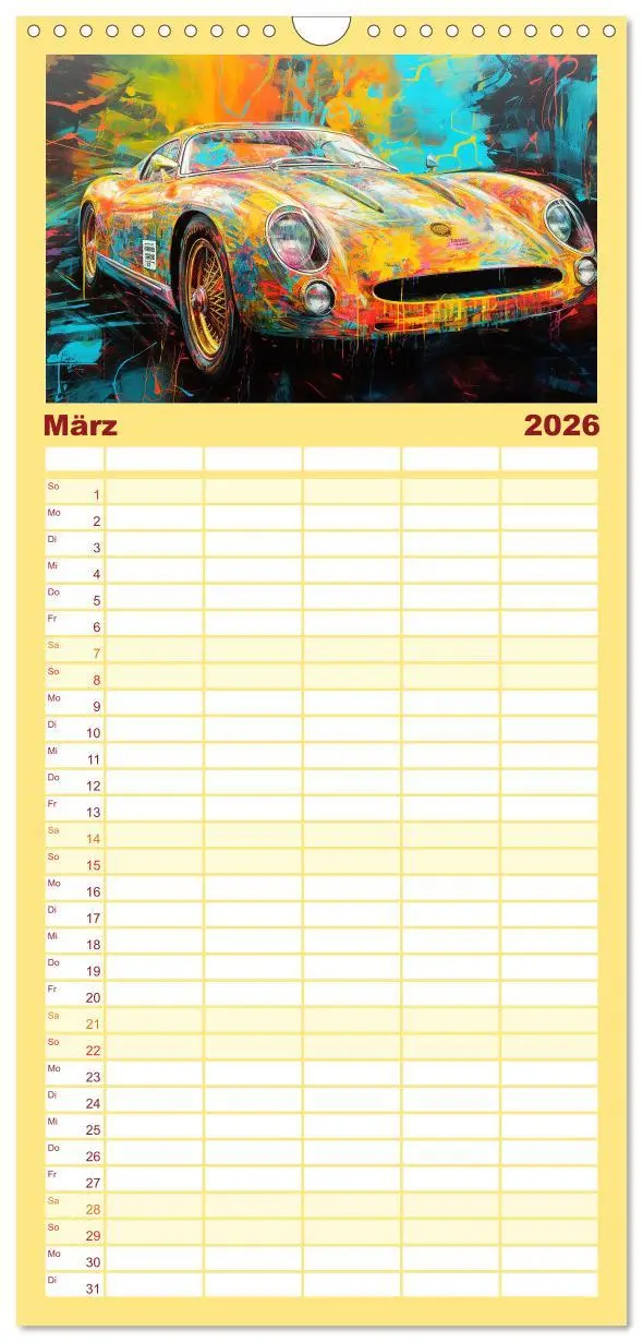 Bild: 9783516498813 | Familienplaner 2026 - Neon Speed mit 5 Spalten (Wandkalender, 21 x...