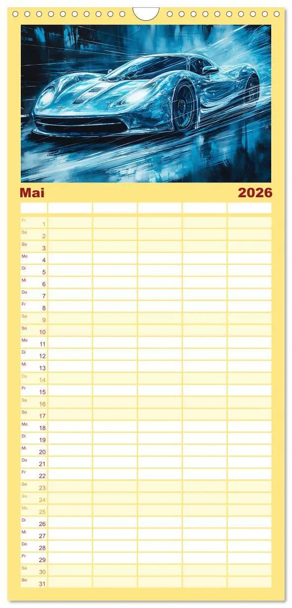 Bild: 9783516498813 | Familienplaner 2026 - Neon Speed mit 5 Spalten (Wandkalender, 21 x...