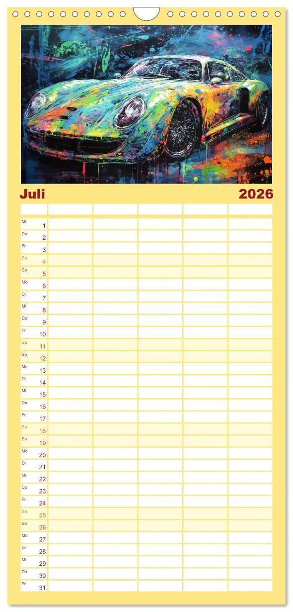 Bild: 9783516498813 | Familienplaner 2026 - Neon Speed mit 5 Spalten (Wandkalender, 21 x...