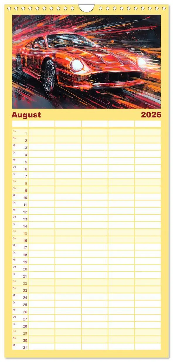 Bild: 9783516498813 | Familienplaner 2026 - Neon Speed mit 5 Spalten (Wandkalender, 21 x...