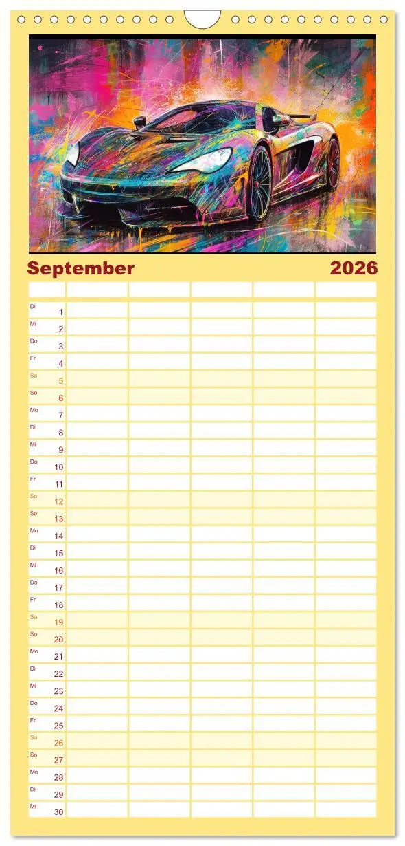 Bild: 9783516498813 | Familienplaner 2026 - Neon Speed mit 5 Spalten (Wandkalender, 21 x...