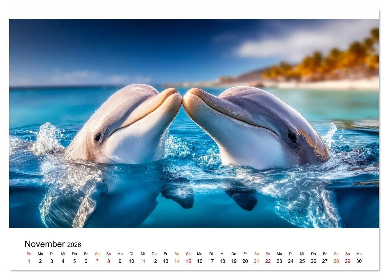 Bild: 9783516638813 | Delfine - ein Jahr voller Meer (Wandkalender 2026 DIN A4 quer),...