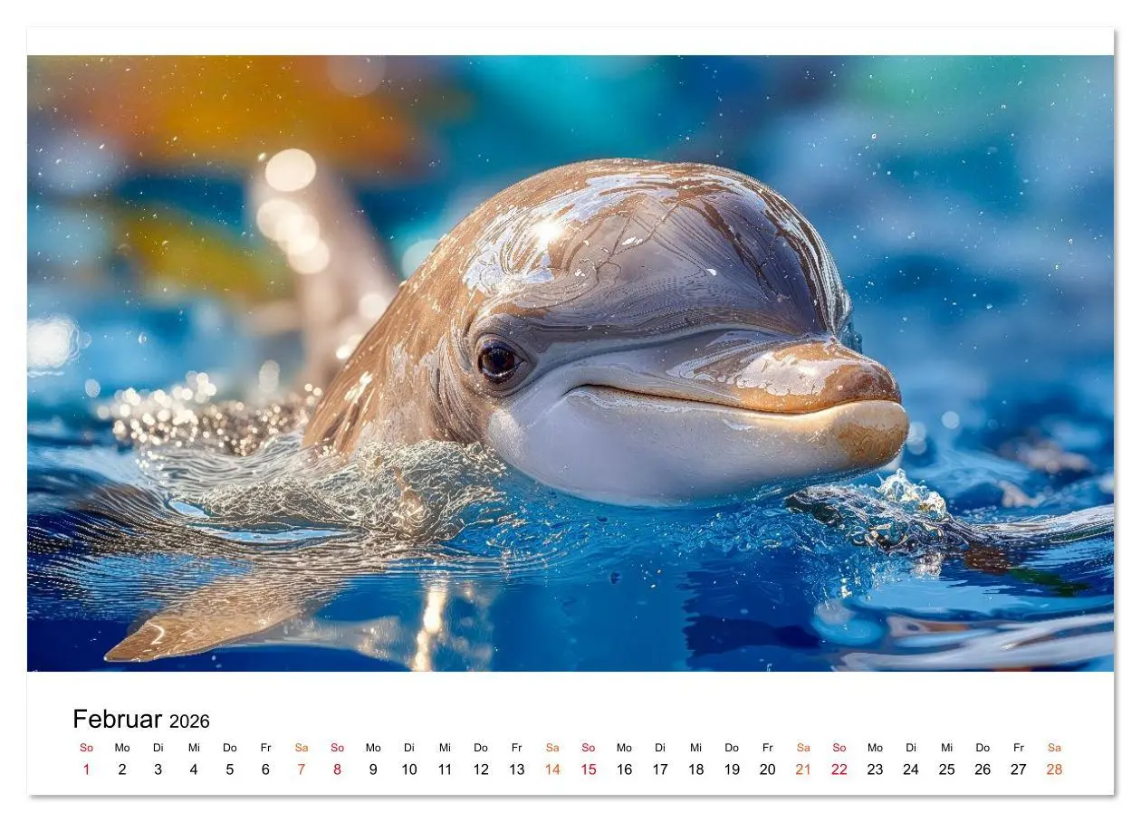 Bild: 9783516638813 | Delfine - ein Jahr voller Meer (Wandkalender 2026 DIN A4 quer),...