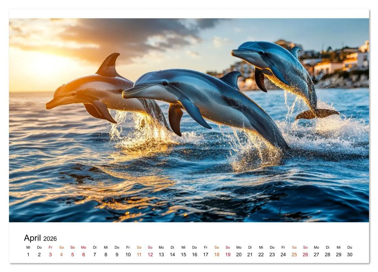 Bild: 9783516638813 | Delfine - ein Jahr voller Meer (Wandkalender 2026 DIN A4 quer),...
