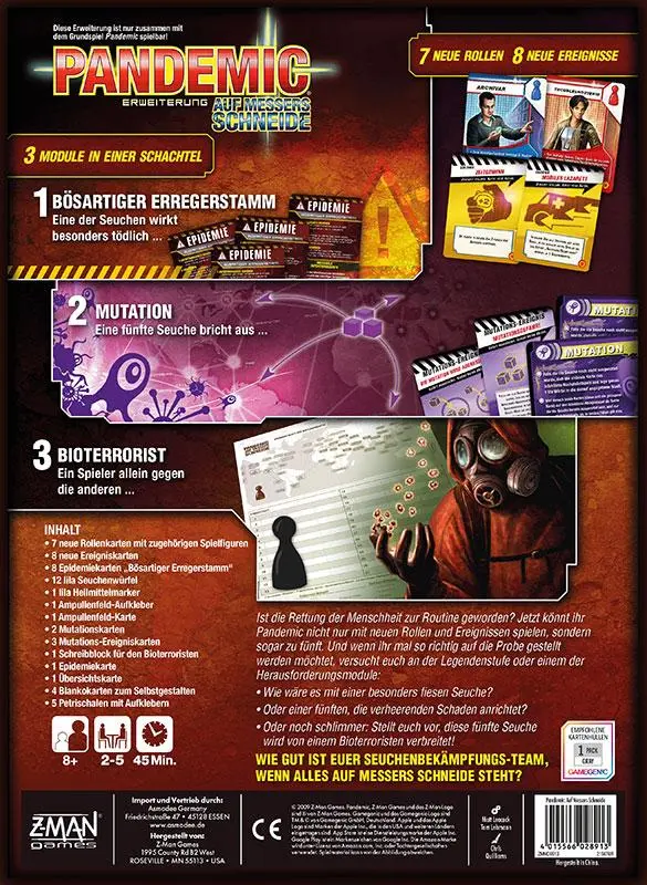 Bild: 4015566028913 | Pandemic - Auf Messers Schneide | Erweiterung | Matt Leacock (u. a.)
