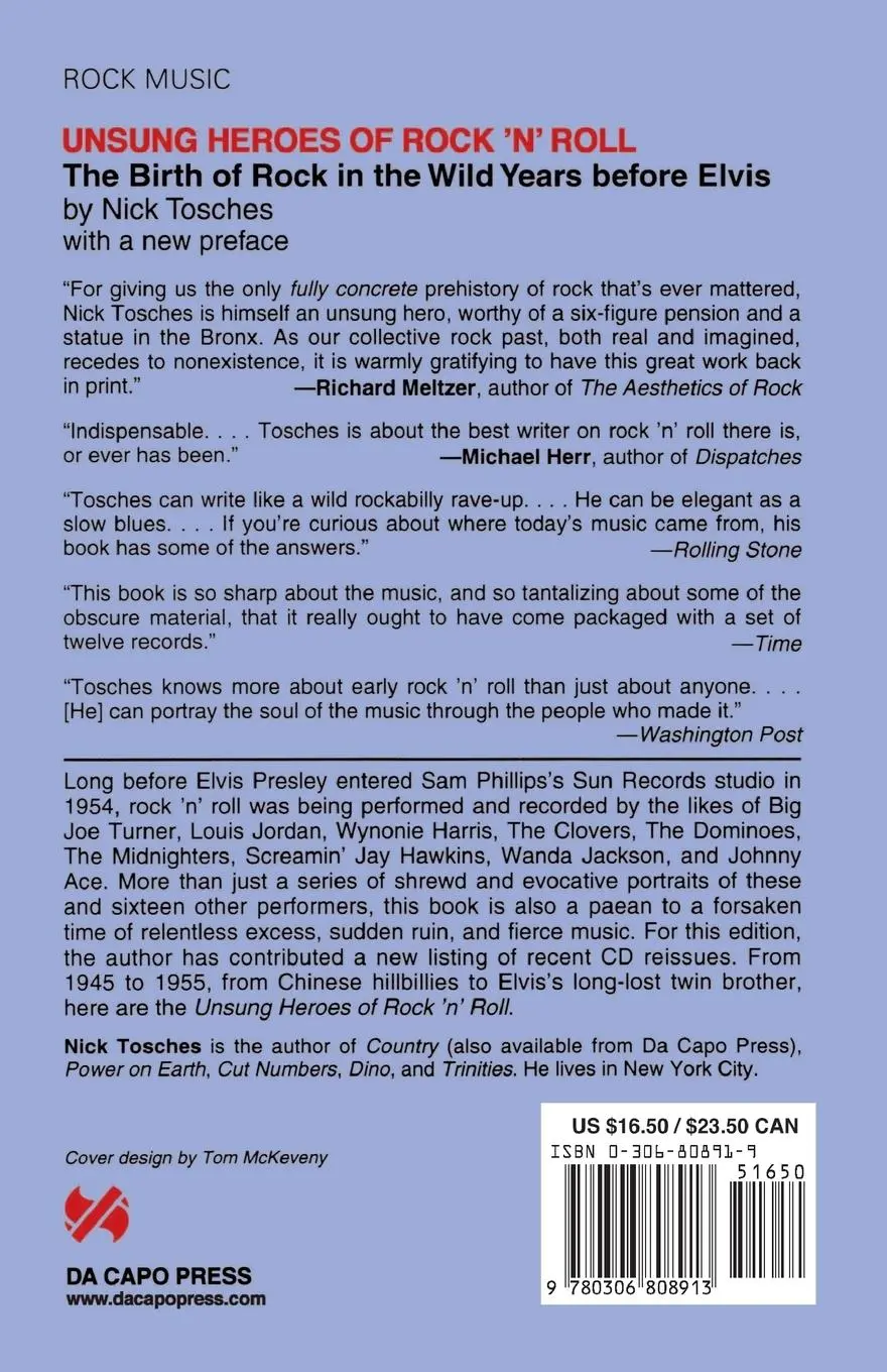 Rückseite: 9780306808913 | Unsung Heroes of Rock 'n' Roll | Nick Tosches | Taschenbuch | Englisch