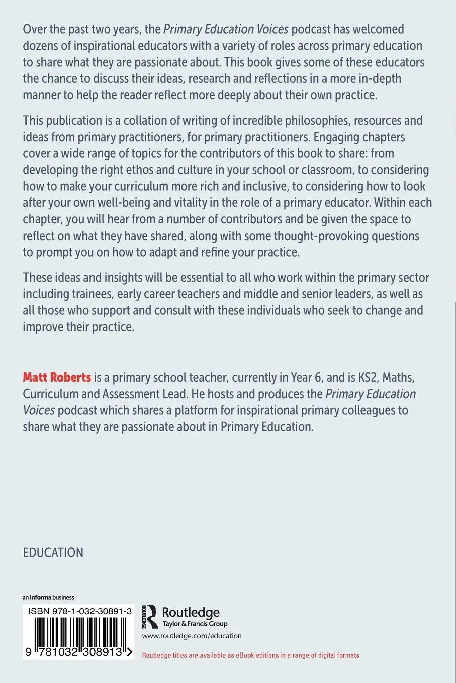 Rückseite: 9781032308913 | Primary Education Voices | Matt Roberts | Taschenbuch | Englisch