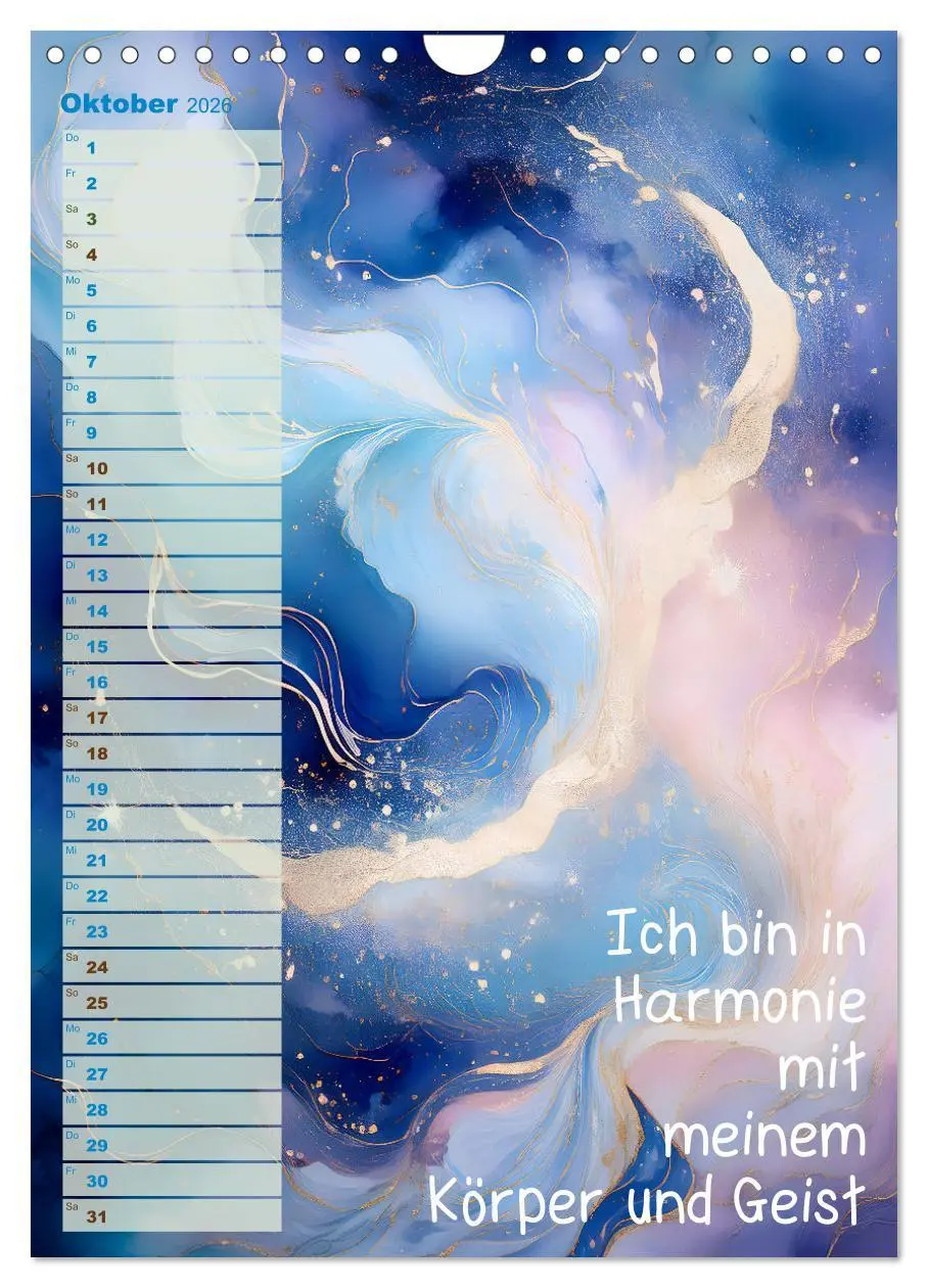 Bild: 9783516248913 | Der feminine Affirmationskalender (Wandkalender 2026 DIN A4 hoch),...